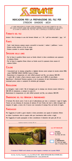 INDICAZIONI PER LA PREPARAZIONE DEL FILE PER