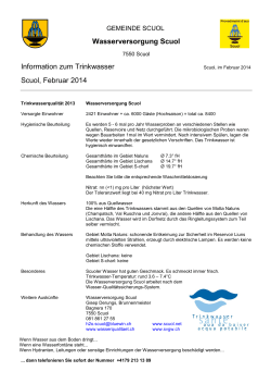 Information zum Trinkwasser
