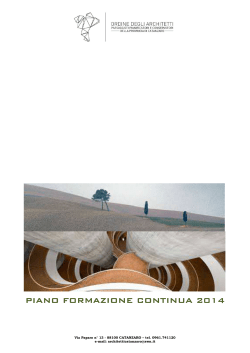 Piano offerta formativa - ordine degli Architetti di Catanzaro