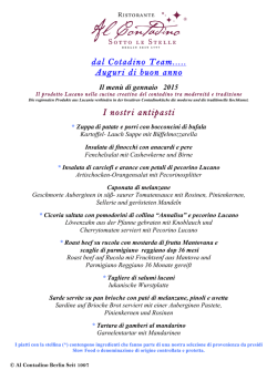 dal Cotadino Team..... Auguri di buon anno I nostri antipasti