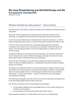 Die neue Einwanderung aus Süd-Ost-Europa und