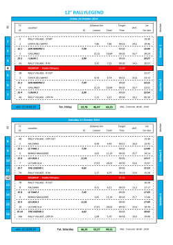 Tabella tempi - Rallylegend 2014