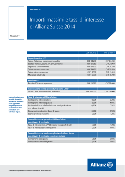 Importi massimi e tassi di interesse di Allianz Suisse 2014