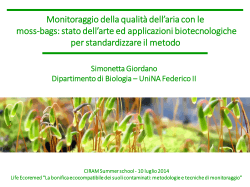 Biomonitoring of Environmental Quality - Prof. S. Giordano