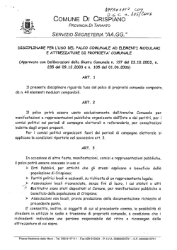 Regolamento Utilizzo Palco Comunale