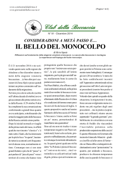 IL BELLO DEL MONOCOLPO - giornale della beccaccia
