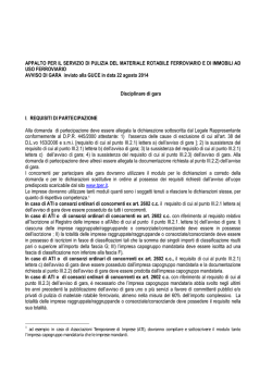 disciplinare gara pulizie treni