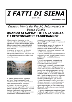 I FATTI DI SIENA monte dei paschi