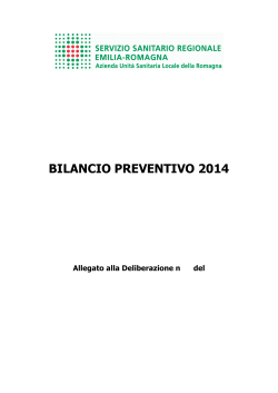 BILANCIO PREVENTIVO 2014 - Azienda USL di Ravenna
