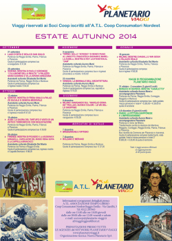 ESTATE AUTUNNO 2014 - Planetario Viaggi