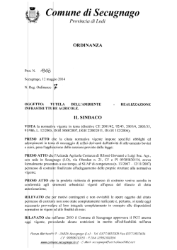 I FRASTRUTTU - Il Comune di Secugnago