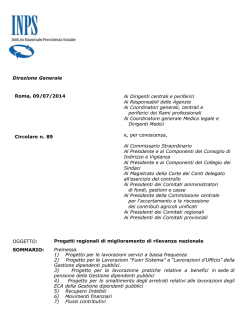 INPS, circolare 09/07/2014 n. 89