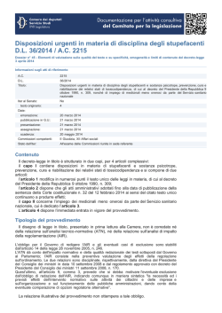 Disposizioni urgenti in materia di disciplina degli stupefacenti DL 36