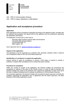 Application and acceptance procedure - USI