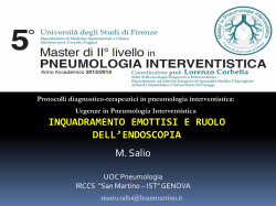 EMOTTISI MASSIVA - Master in Pneumologia Interventistica