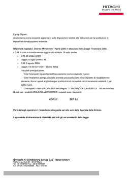Hitachi Air Conditioning Europe SAS &ndash; Italian Branch Egregi Signori