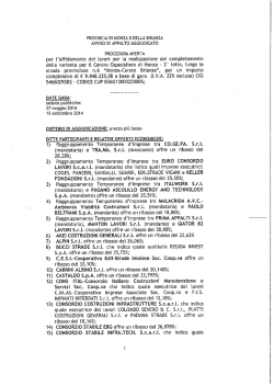 Esito gara - Provincia Monza Brianza
