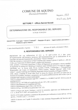 determina n. 192/2014 convegno amori criminali – impegno di spesa