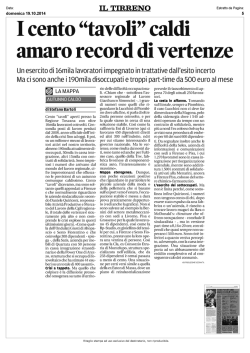 I cento "tavoli" caldi aro record di vertenze
