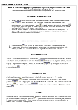 ISTRUZIONI AIR CONDITIONER