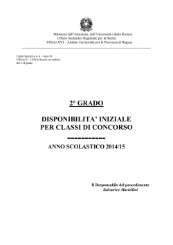 DISPONIBILITA INIZIALE POSTO COMUNE II^ GRADO