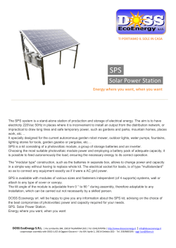 SPS – Solar Power Station - Doss EcoEnergy srl Talamona(SO)