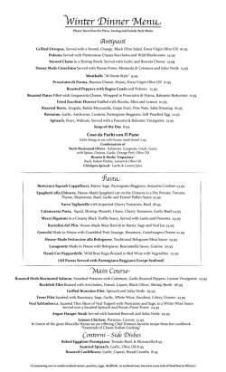 Dinner Menu