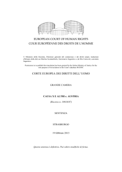 CASE OF X AND OTHERS v. AUSTRIA Italian Translation by the