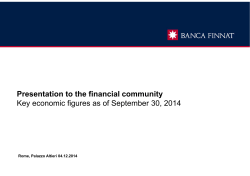 Key economic figures as of September 30, 2014