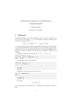 Lezione 6 - Dipartimento di Matematica