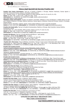 http://opac.consorziocidis.it - Sistema bibliotecario di Ateneo