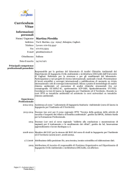 Piredda Martina - Universit&agrave; degli studi di Cagliari.