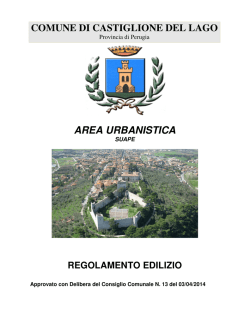 regolamento edilizio - Comune di Castiglione del Lago