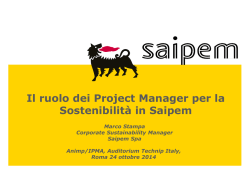 Il ruolo dei Project Manager per la Sostenibilit&agrave; in Saipem