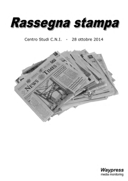 28 ottobre 2014 - Centro Studi del Consiglio Nazionale degli Ingegneri