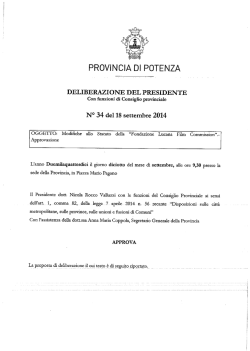 DELIBERAZIONE DEL PRESIDENTE