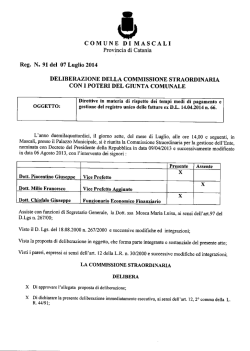 Direttive in materia di rispetto dei tempi medi di pagamento e