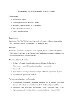 Curriculum vitae et studiorum - Anagrafe della Ricerca