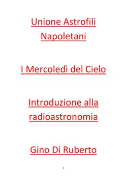 Introduzione alla Radioastronomia