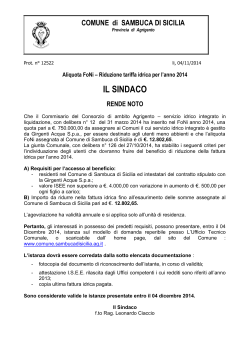AVVISO ATO FONI 2014 - Comune di Sambuca di Sicilia
