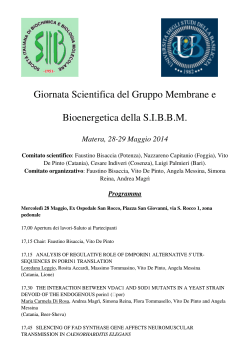 Programma - Società Italiana di Biochimica e Biologia Molecolare
