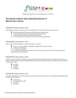 Biochimica clinica - SSM - Scuole di Specializzazione in Medicina