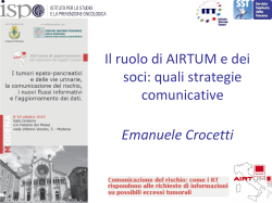 Il ruolo di AIRTUM e dei soci - Associazione Italiana Registri Tumori
