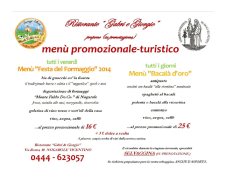 menu promozionale turistico gabri e giorgio