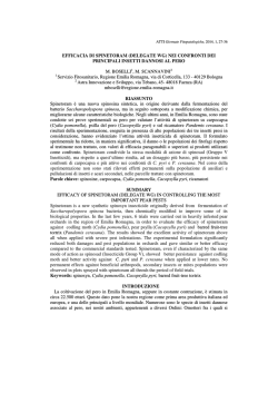 EFFICACIA DI SPINETORAM (DELEGATE WG) NEI CONFRONTI