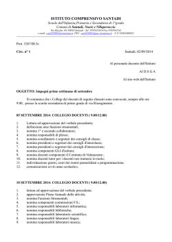 impegni di settembre - Istituto Comprensivo Statale Santadi