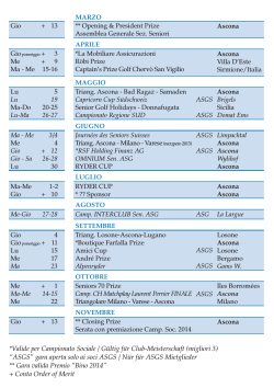 Calendario Seniores 2014 - Golf Club Patriziale Ascona