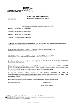 Corso per Arbitri di Sedia settembre 2014
