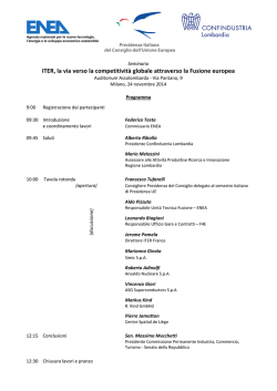 ITER, la via verso la competitivit&agrave; globale attraverso la