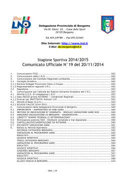 Comunicato Ufficiale N°19 del 20/11/2014